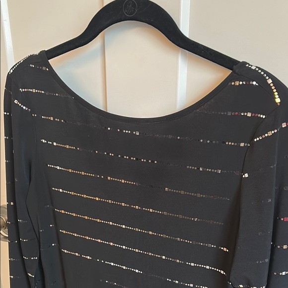 Sexy Frank Lyman Design Black Stretchy Sheath Dress with Long Sleeves, size 10 - Picture 4 of 8